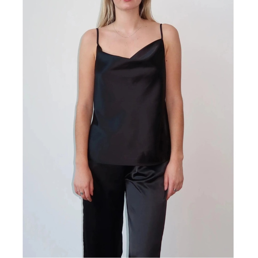 Brunette The Label Carrie Black Cami with Cowl Neck, NWT